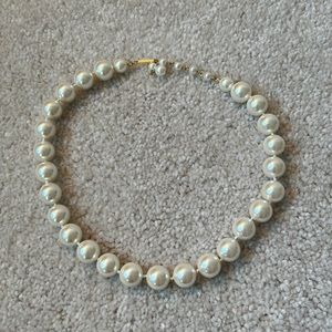 Vintage Big Faux Pearl Necklace, 16”